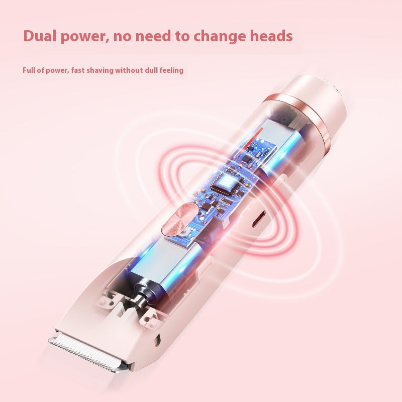 Hair Remover Women's Double Head Shaver Private Pubic Hair Trimmer Electric Razor Wet Dry Electric Body Hair