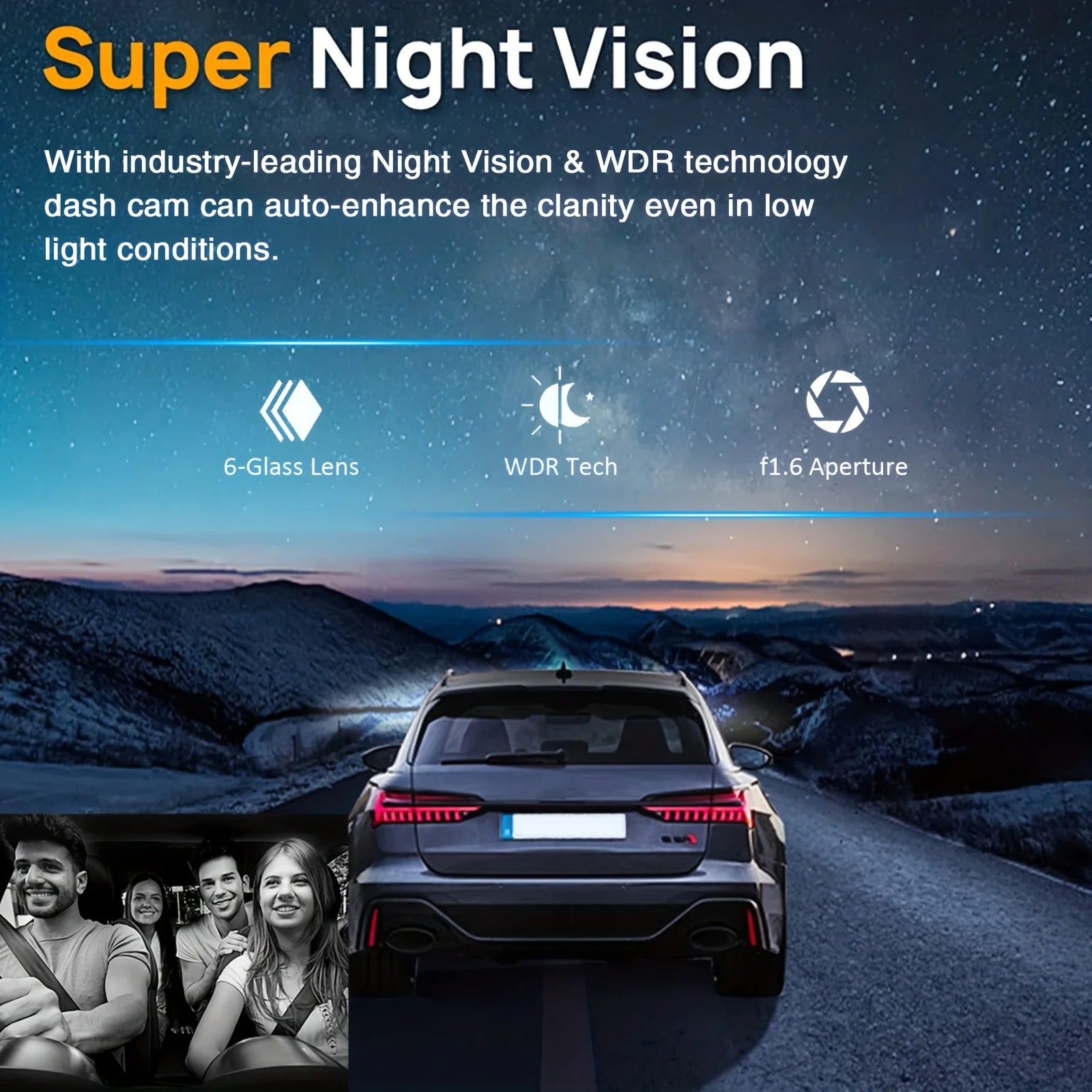 Dual Lens Dash Cam 2026 - 1080P Front & Rear - Night Vision - G-Sensor - Loop Recording - Parking Monitor