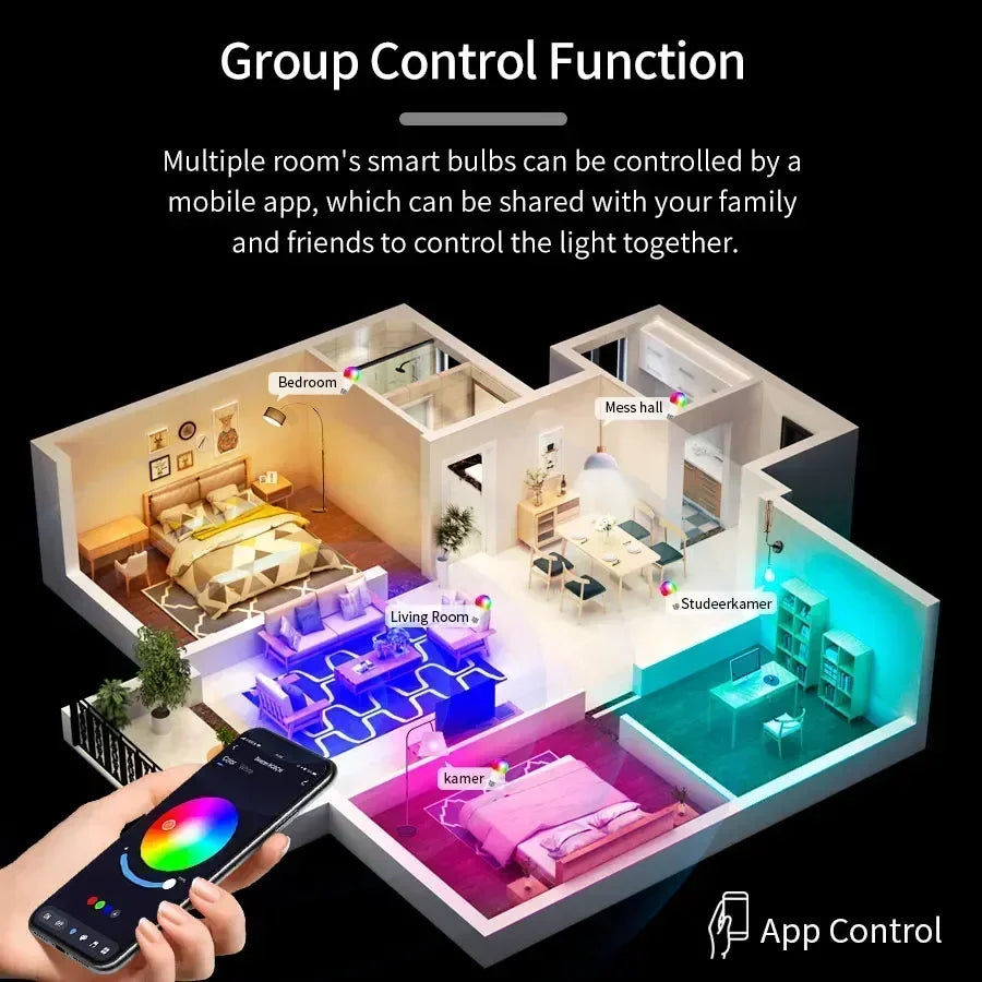 2026 Smart LED Light Bulb - WiFi RGB Color Changing - Alexa/Google Compatible - Energy Saving