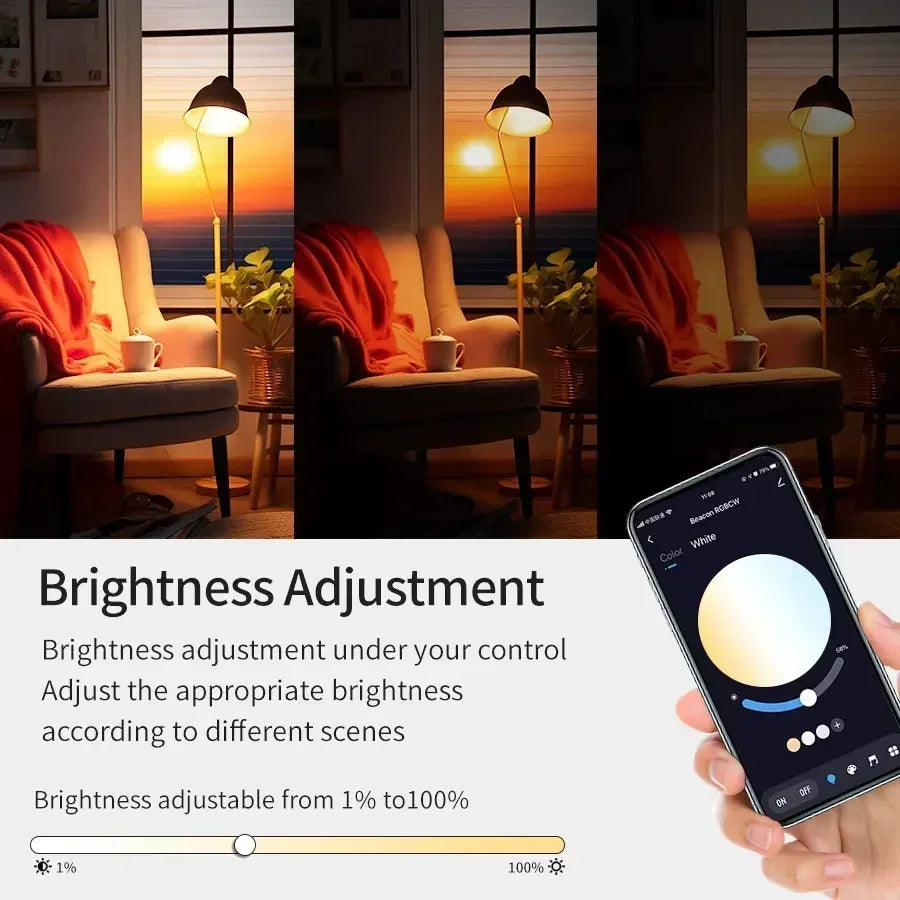 2026 Smart LED Light Bulb - WiFi RGB Color Changing - Alexa/Google Compatible - Energy Saving