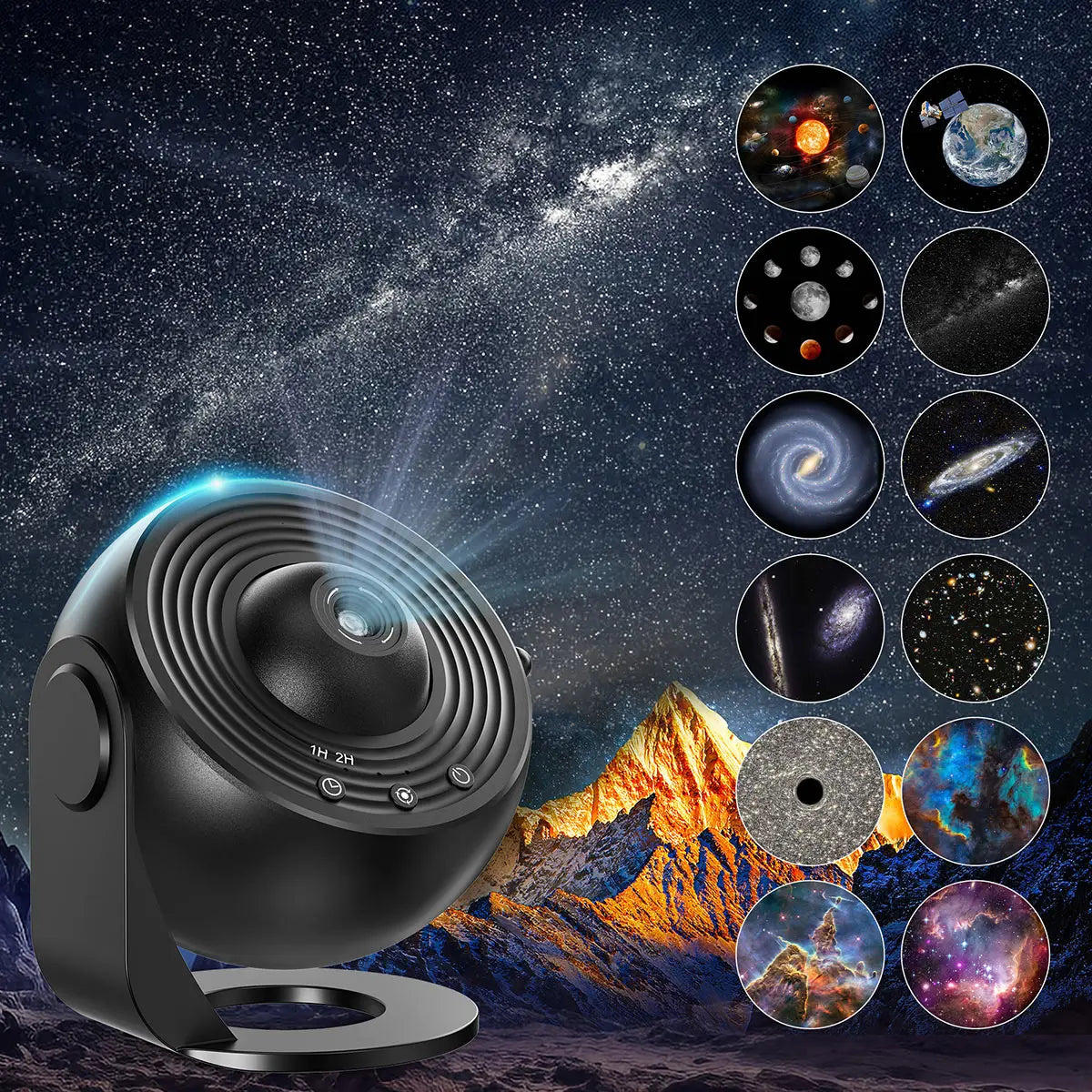 Galaxy Star Projector 2026 - LED Nebula Night Light - Bluetooth Speaker - Remote Control - Timer
