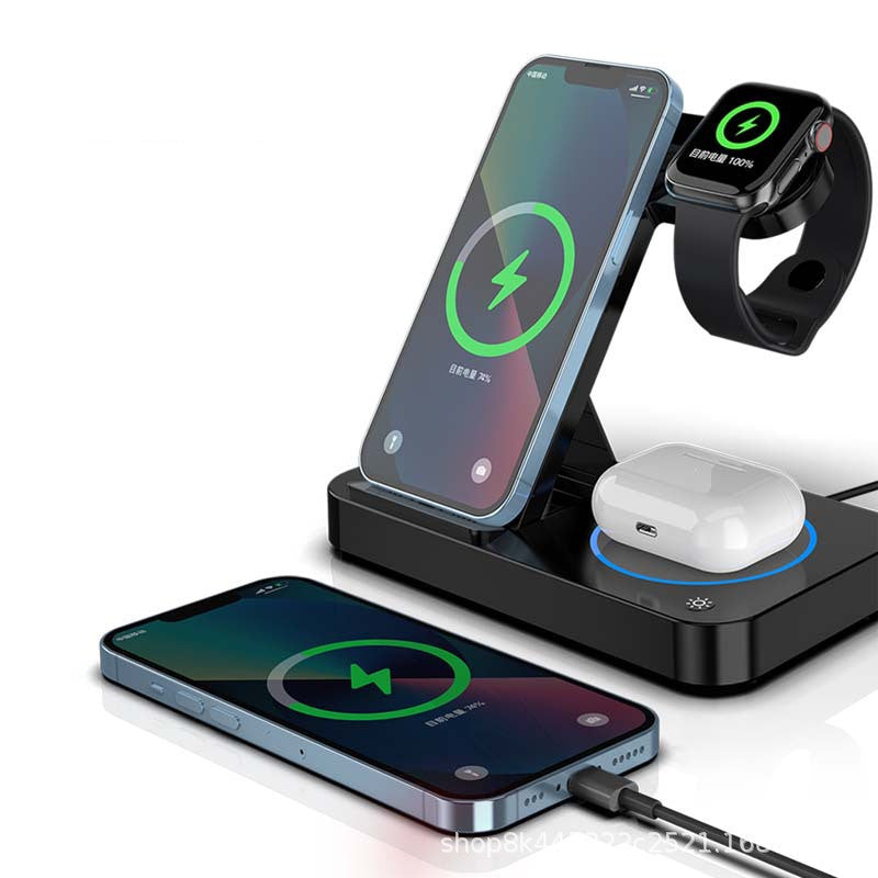 3-in-1 Wireless Charging Station 2026 - Fast Charge iPhone, Apple Watch, AirPods - Magnetic Stand