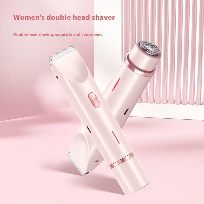 Hair Remover Women's Double Head Shaver Private Pubic Hair Trimmer Electric Razor Wet Dry Electric Body Hair